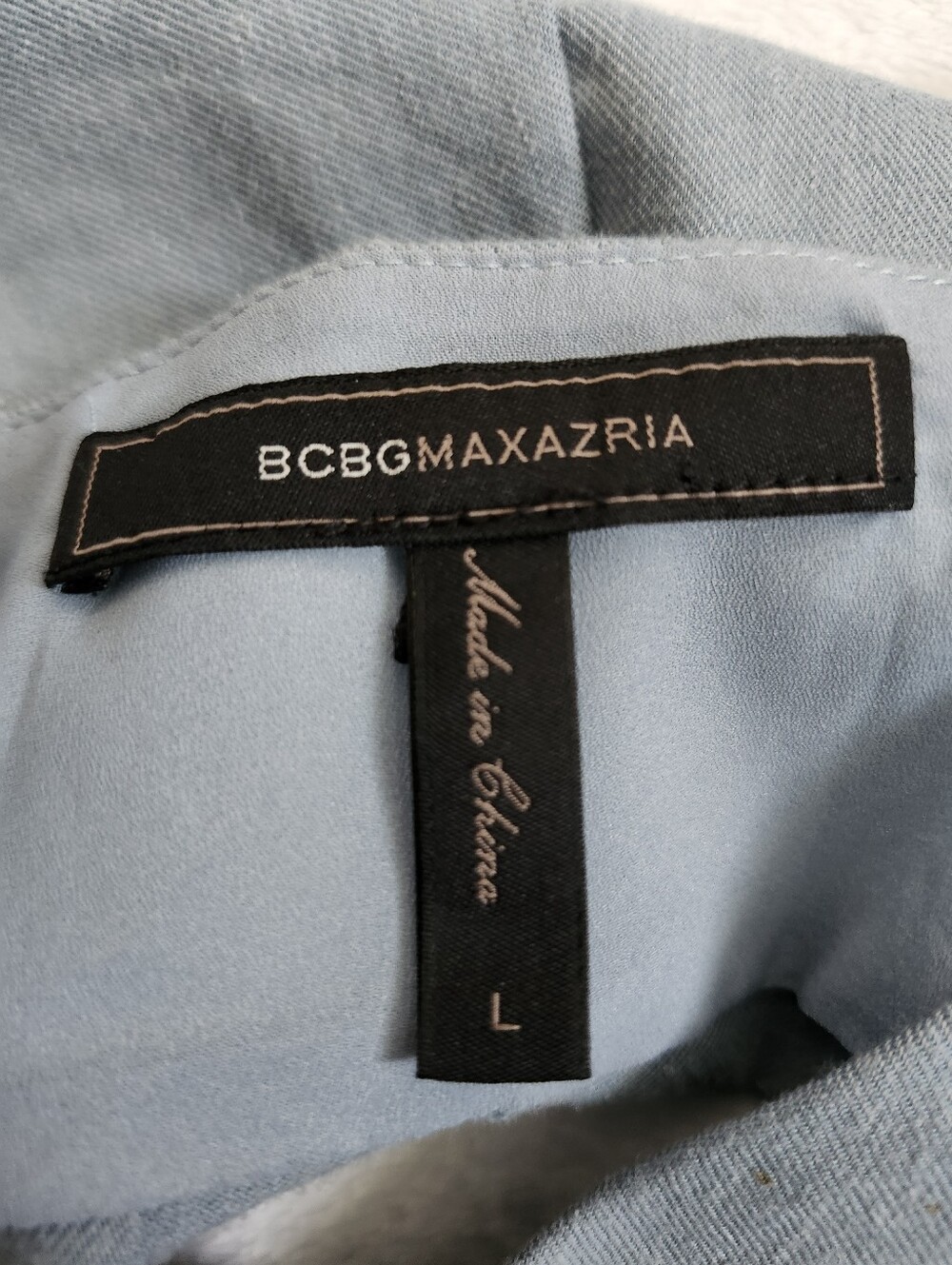 BCBGMAXAZRIA Women's Size Large Dusty Blue Peplum Cami Top - Picture 4 of 10